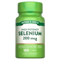 NATURE'S TRUTH 綠萃淨 高單位硒 200mcg 錠劑, 1個, 100錠