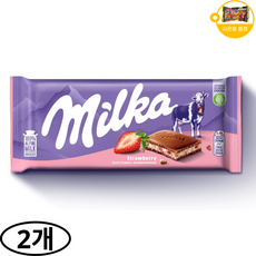 밀카 초콜릿 딸기 사은품 추가증정, 2개, 100g