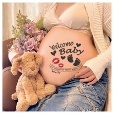 임신 사진 스티커 여자 아이 남자 아이 아기 발자국 실루엣 마타니티 포토 스티커 마타니티 포토 스티커 임신 사진 임신 페인팅 베리페인트 타투 귀여워 선물 출산 축하 마타니티