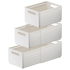 아모란나 다용도 길이조절 주방 수납 정리함, 3개, 화이트