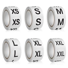 화이트 의류 사이즈 라벨표시 사이즈 스티커롤 500P 6개입, 1세트