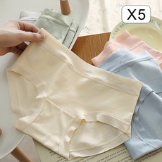 베랄룰 여성 노라인 심리스 팬티 순면 항균 스판 삼각 요일팬티 여자 속옷 5P
