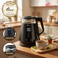 한일전기 글라스 디지털 케틀 보온포트 전기주전자, HWP-1205(블랙)