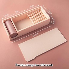 새로운 폴리머 클레이 커터 붙지 않는 전분 상자 브러시 부드러운 세라믹 파우더 보관 DIY 귀걸이 쥬얼리, 01 apricot, 1개