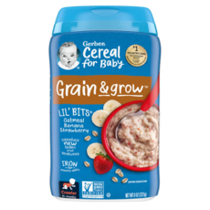 거버 Lil' Bits 오트밀 시리얼 베이비 바나나 딸기 8oz, 1개, 227g