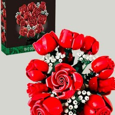 [호환] 장미 꽃블럭 블록 플라워 꽃다발 인테리어 아이콘 장식