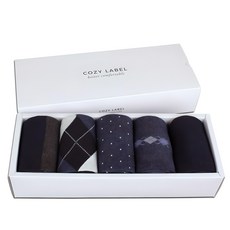 코지라벨 남성용 장목 양말 선물세트 기프트 5종 세트