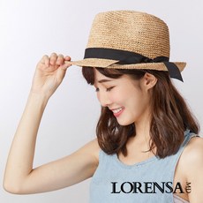 LORENSA 拉菲草編紳士草帽 手工編織 遮陽透氣 學院風格 頭圍可調整