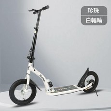 ROJUTONG 青少年成人滑板車 減震可摺疊代步車, 爆款熱賣 兒童款 白色 輻條輪鐵圈 裸車工具 爆款熱賣, 1個