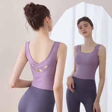 俏麗塑形店瑜伽服背心女 2025新款運動健身套裝 帶胸墊普拉提衣 時尚塑形高級感上衣