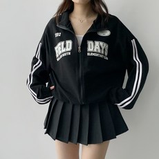 아방핏 데이지클로젯 데이필드 레터링 오버핏 투웨이 집업 / 봄 가을 여름 간절기 루즈핏 남녀공용 아우터 여성 여자 자켓 특양면 빅사이즈 학생 교복템 데일리룩 y2k 트레이닝복