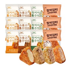 한우물 구운 주먹밥 4종 3개씩 김치치즈 소불고기 참치마요 참치김치, 12개, 100g
