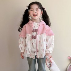 嘟嘟家 女童外套春秋款2025新款童裝兒童洋氣連帽上衣女春季卡通夾克