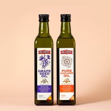 (매장정품) 델비엔토 포도씨유해바라기씨유 500ml 2병 스페인산 프리미엄 오일 식용유 안전포장 221370