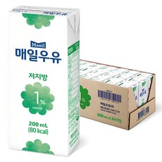 매일우유 멸균 저지방 1%, 200ml, 24팩