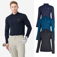 김영주 남성 골프웨어 웨이브 자카드 반집업 티셔츠