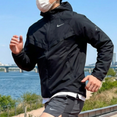 나이키 UV 러닝 자켓 남성 바람막이 러닝복 발수 자외선차단 기능성 트레이닝복 후드 집업