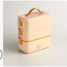 즉석 보온도시락 전기 싱글 밥솥 직장인 점심 휴대용 가열, 스탠다드 옐로우 삼중층, 기본 모델명/품번