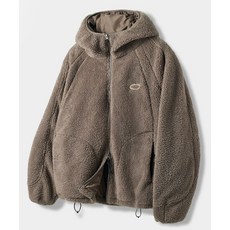 디미트리블랙 DIMITRI BLACK 바라클라바 슬래쉬 후드 집업_쉐르파 플리스 모카