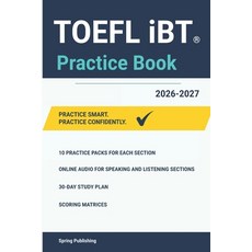 (영문도서)TOEFL iBT 2026 Complete Practice System: 40 Full Practice Packs Audio Access R... Paperback