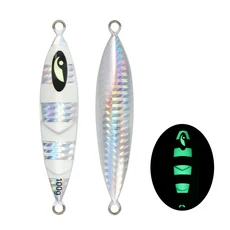 CASTFUN 슬로우 폴 지그 60g 100g 지깅 루어 바닷물 금속 심해 낚시 도구, Silver, 1개