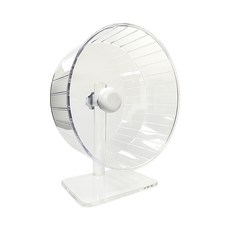 77寵物鼠樂園【靜音x順暢x加大】27cm炫渦跑輪 (附贈水晶支架) 靜音立式支架 倉鼠滾輪 大型倉鼠跑輪 倉鼠運動器材, 1個, 1個(附水晶圓柱支架, 透明