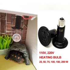 발열전구 온열 열등 110V 220V 반려동물 난방 램프 적외선 세라믹 이미 터 열 전구 Brooder 닭 파충류 255075100150200W, 220V 75W