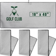 Batiyeer 캐디 골프 타월 3팩 여름 선물 대형 캐디 타월 가방용 와플 패턴 카라비너 클립 포함 흡수력이 뛰어난 골프 장비 남성용 블랙 45.7 x 101.6, Grey