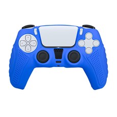 FlashFire 富雷迅 PS5 DualSense 矽膠手把保護套 高質感果凍套 防滑防汗 防塵保護套 台灣品牌, 1個, 藍色, HPS500BU