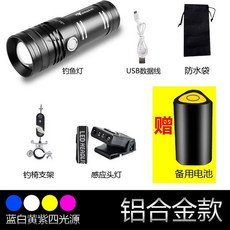 중층써치 밤낚시 찌보기 내림 충전 민물 손전등 케이블 랜턴 찌보기등 60시간, 5 알루미늄합금4광원 낚시의자 거치대세트 보조배터리 증, 1개