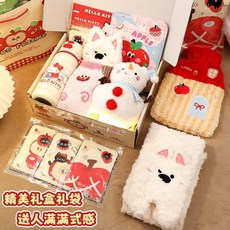 聖誕禮盒伴手禮女生禮物冬季禮品套裝, 1個, 【3件套】暖貼+襪子+注水熱水袋,【禮盒禮袋裝】