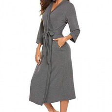 WO여성 가운 홈웨어 잠옷 V넥 실내복 샤워가운