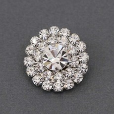 크리스탈 코트 자켓 보석 단추 20mm, 골드, 1개