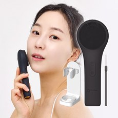 오지렌 멀티 실리콘 온열 진동클렌저, 블랙