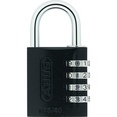 ABUS 145/40 TSA 외 콤비네이션 자물쇠 하드 케이스 수하물 재설정 가능 블랙, 40 mm