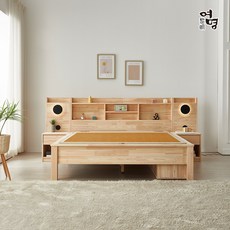 여명흙침대 더편백 황토흙판 퀸 Q 원목침대, 나무색