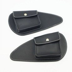 油箱包 油箱袋 旅行 檔車 馬鞍包 摩託車油箱貼 複古機車邊包 真皮收納包 側邊包 快取油箱包 牛皮小包, 真皮側貼置物款黑色一對