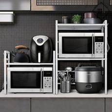 주방 코너수납장 키친선반 식기정리 씽크대 다용도, 봄이네가게 리브리움 전자레인지선반 2단 블랙, 1개