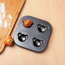 마들렌 제빵용 고양이 모양 과자 만들기 쿠키 베이킹 틀 블랙 4구 두꺼운 곰 몰드, 블랙 12구 두꺼운 판다 몰드