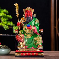 可開發票16寸關公神像12九龍關公佛像 19寸關二爺關二哥關聖帝君樹脂佛像, 12寸30cm坐關公, 1個