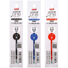 유니볼 원 멀티펜 리필심 다색펜 UMR-ML-05S 0.5mm 블랙 블루 레드, 1개