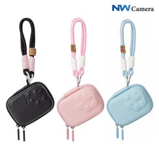 DJI 오즈모 액션6 5 4 3 냥발 케이스 가방 파우치 + 손목스트랩 + 카라비너, 1개, 블루
