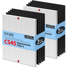 FFAC C545 HEPA 교체 필터 위닉스 공기 청정기 타입 S 2팩 H13 튜어 헤파 및 8 활성탄 프리 필터, C545 - 헤파 2개 및 프리필터 8개