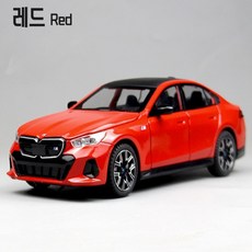 실제 자동차 소리 BMW i5 M60 1:24 다이캐스트 합금 장난감 전후방 라이트 점등 정교한 엔진룸 묘사, 1개, 레드