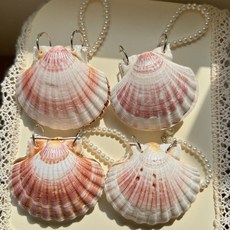 創意 禮物 創意貝殻活頁夾手賬本手工定製ins風珍珠鏈生日禮物天然貝殻本, 粉紅橙黃棕褐 隨機發天然貝殼默認微瑕介意,送禮爆款必備 收藏1w+ 精緻透明禮盒帶, 1個