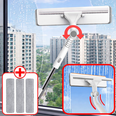 딜러버 커브형 각도조절 유리창 창문 청소 도구, 화이트, 1개