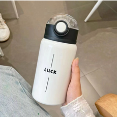 LUCK 兒童保溫杯 隨行杯, 白色LUCK 保溫杯, 1個, 450ml