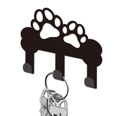 아이언 벽걸이 행거 장식 정리대 나사 포함 3구 고리 가방 옷 키 스카프 거치대 길이 11cm 폭 1.5cm 인테리어 소품, 발바닥