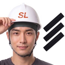 SL 안전모 내피 땀흡수대 땀받이 쿨링 여름 헤어밴드 3개, 1세트, 블랙