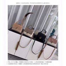 時尚百搭軟皮單肩斜挎包, Beige
